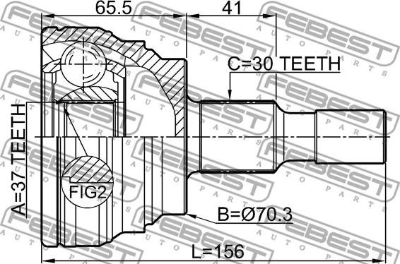 Febest 1610-164S - Ledsats, drivaxel xdelar.se