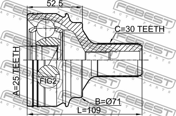 Febest 1610-221 - Ledsats, drivaxel xdelar.se