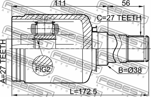 Febest 1611-221FRH - Ledsats, drivaxel xdelar.se