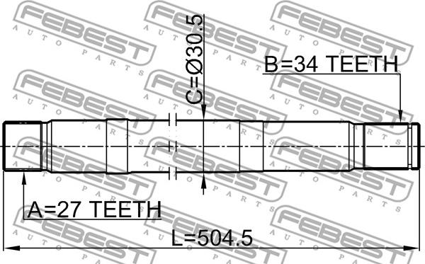 Febest 1612-221 - Drivaxel xdelar.se