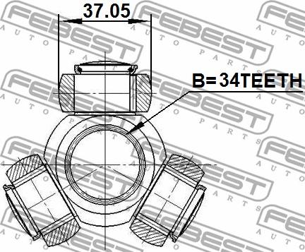 Febest 1016-CAP - Trepunktsnav, drivaxel xdelar.se