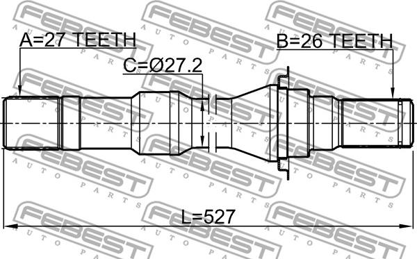 Febest 1012-V250ATRH - Drivaxel xdelar.se