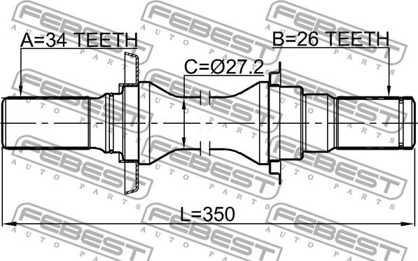 Febest 1012-V200ATRH - Drivaxel xdelar.se