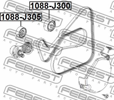 Febest 1088-J305 - Styrrulle, flerspårsrem xdelar.se