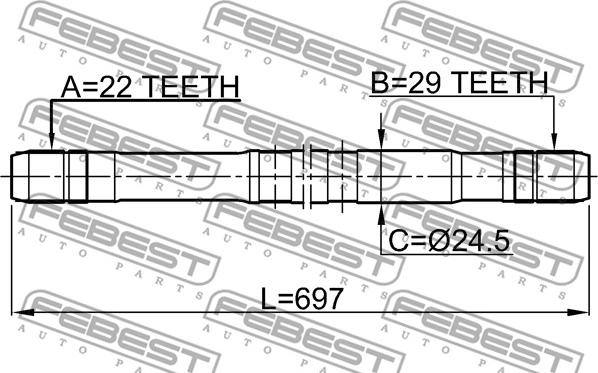 Febest 1112-NEXRH - Drivaxel xdelar.se