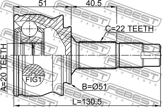 Febest 1810-CORD - Ledsats, drivaxel xdelar.se