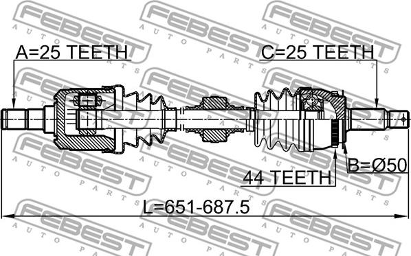 Febest 1214-CAMTLH - Drivaxel xdelar.se