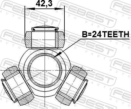 Febest 1216-IX35 - Trepunktsnav, drivaxel xdelar.se