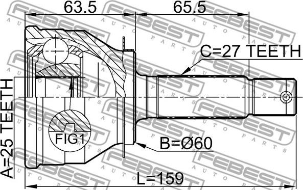 Febest 1210-011 - Ledsats, drivaxel xdelar.se