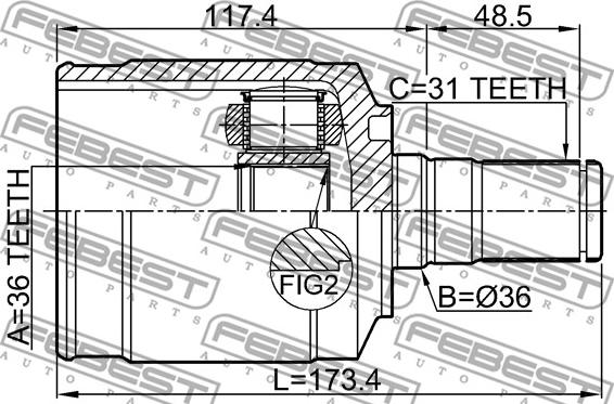 Febest 1211-CM10LH - Ledsats, drivaxel xdelar.se