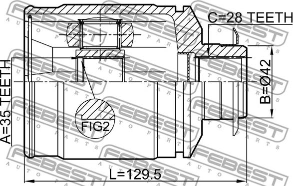 Febest 1211-CMRH - Ledsats, drivaxel xdelar.se