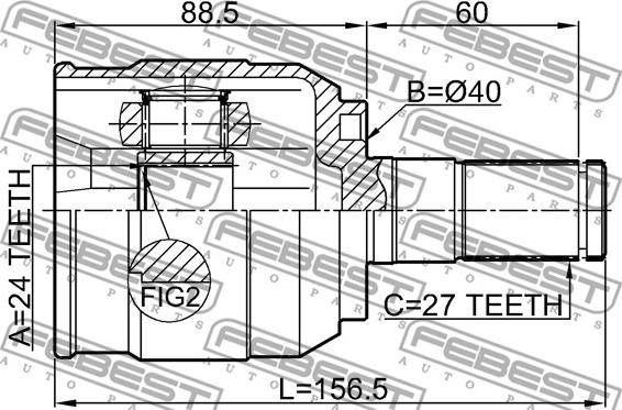 Febest 1211-IX352WDRH - Ledsats, drivaxel xdelar.se