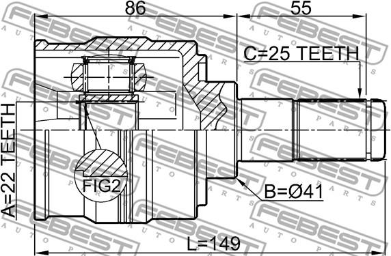 Febest 1211-SOL2WD - Ledsats, drivaxel xdelar.se