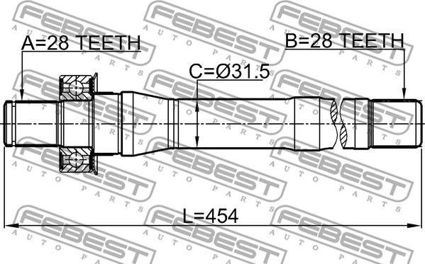 Febest 1212-CMMT4WD - Drivaxel xdelar.se