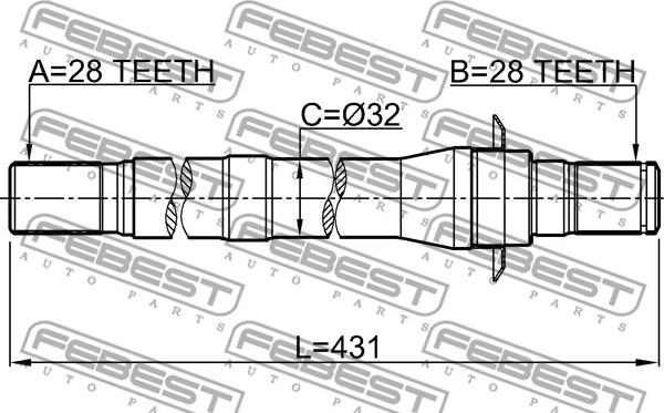 Febest 1212-IX55 - Drivaxel xdelar.se