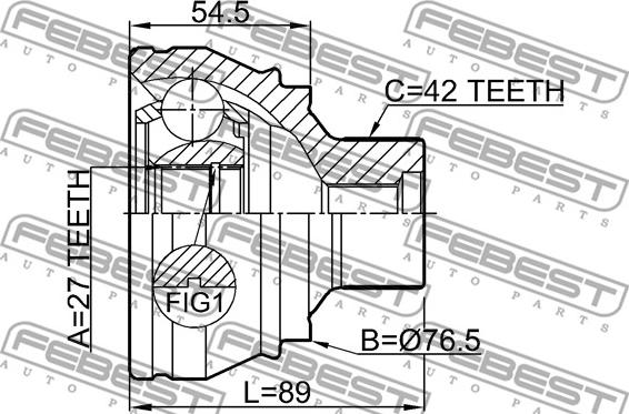 Febest 1710-Q5 - Ledsats, drivaxel xdelar.se