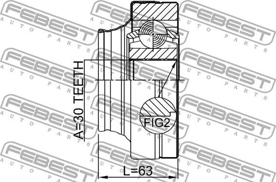 Febest 1711-Q7 - Ledsats, drivaxel xdelar.se