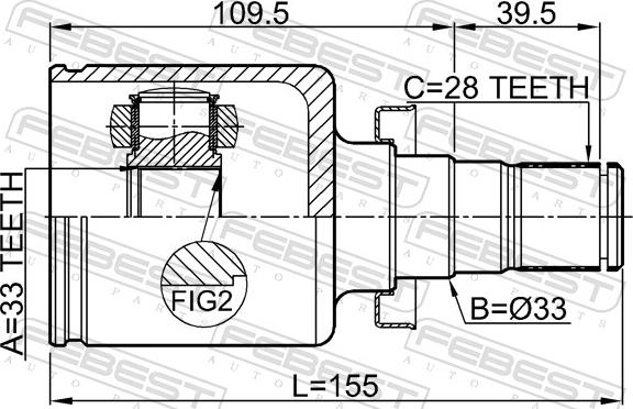 Febest 3511-SX11LH - Ledsats, drivaxel xdelar.se