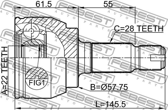 Febest 2910-FLIIR - Ledsats, drivaxel xdelar.se