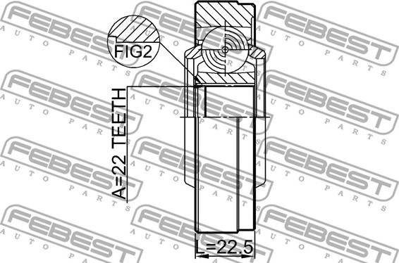 Febest 2911-FLIISHA - Led, kardanaxel xdelar.se