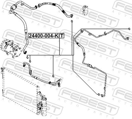 Febest 24400-004-KIT - Tätningsring, AC-ledning xdelar.se