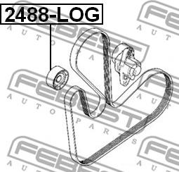 Febest 2488-LOG - Styrrulle, flerspårsrem xdelar.se