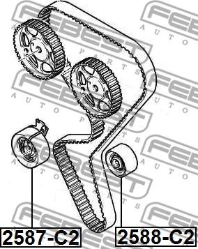 Febest 2588-C2 - Styrrulle, kuggrem xdelar.se