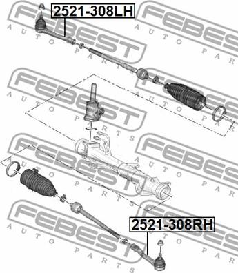 Febest 2521-308LH - Parallellstagsled xdelar.se