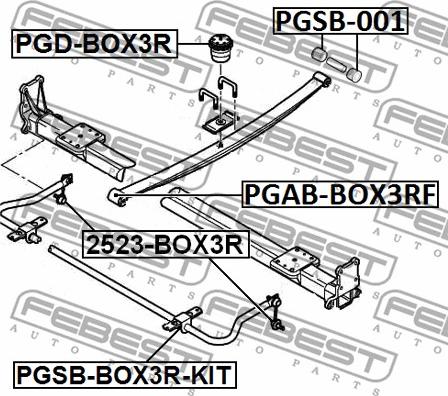 Febest PGSB-BOX3R-KIT - Reparationssats, krängningshämmarfäste xdelar.se