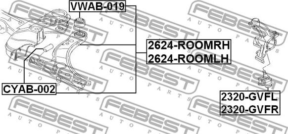 Febest 2624-ROOMRH - Länkarm, hjulupphängning xdelar.se