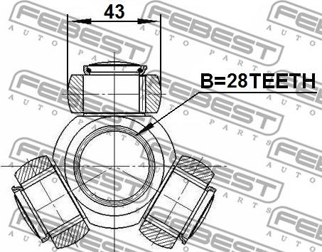 Febest 2116-CA220 - Trepunktsnav, drivaxel xdelar.se