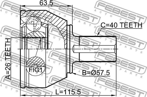 Febest 2110-CA223 - Ledsats, drivaxel xdelar.se