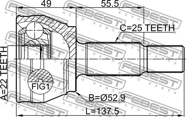 Febest 2110-FIE - Ledsats, drivaxel xdelar.se