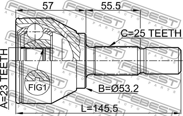 Febest 2110-FOC - Ledsats, drivaxel xdelar.se