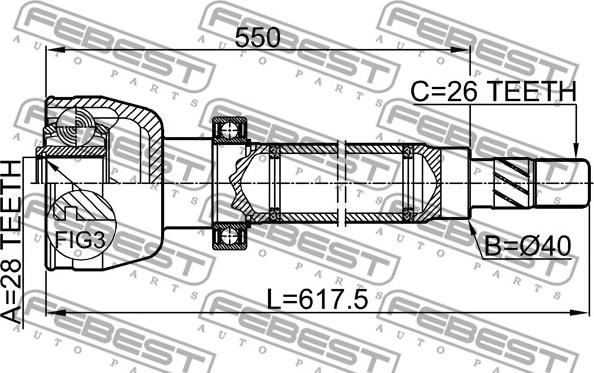 Febest 2111-CA1RH - Ledsats, drivaxel xdelar.se