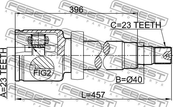 Febest 2111-CB316RH - Ledsats, drivaxel xdelar.se