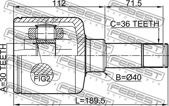 Febest 2111-TRDLH - Ledsats, drivaxel xdelar.se