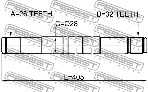 Febest 2112-CB4LH - Drivaxel xdelar.se