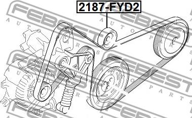 Febest 2187-FYD2 - Styrrulle, flerspårsrem xdelar.se