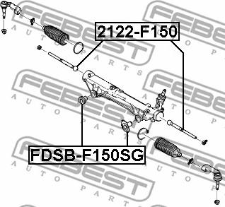 Febest FDSB-F150SG - Bussning, styrväxel xdelar.se