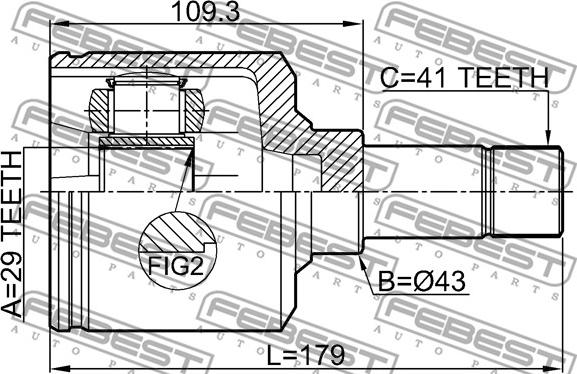 Febest 2811-DUCQ18LH - Ledsats, drivaxel xdelar.se