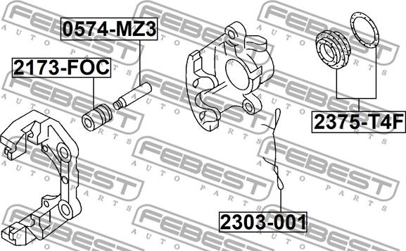 Febest 2303-001 - Fjäder, skivbromsbelägg xdelar.se