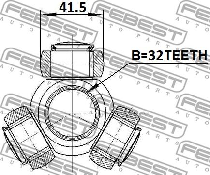 Febest 2316-030 - Trepunktsnav, drivaxel xdelar.se