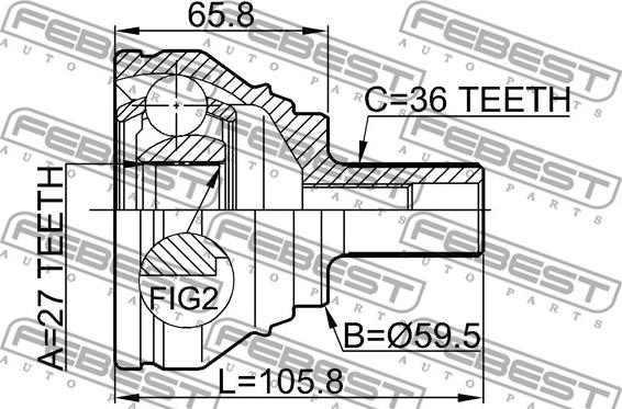 Febest 2310-031 - Ledsats, drivaxel xdelar.se