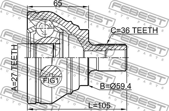 Febest 2310-B6 - Ledsats, drivaxel xdelar.se