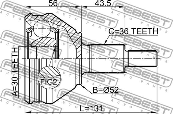 Febest 2310-PV - Ledsats, drivaxel xdelar.se