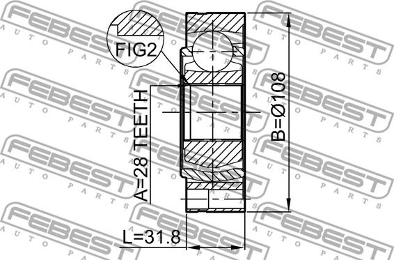 Febest 2311-T5 - Ledsats, drivaxel xdelar.se