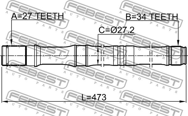 Febest 2312-TIGRH - Drivaxel xdelar.se