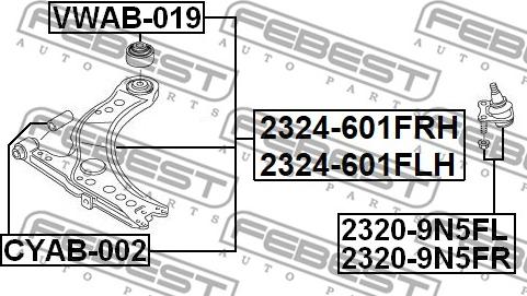 Febest 2324-601FLH - Länkarm, hjulupphängning xdelar.se