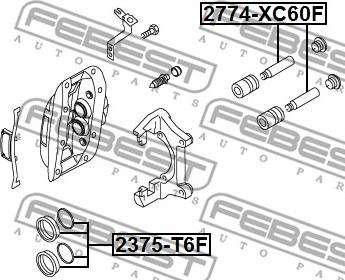 Febest 2375-T6F - Reparationssats, bromsok xdelar.se